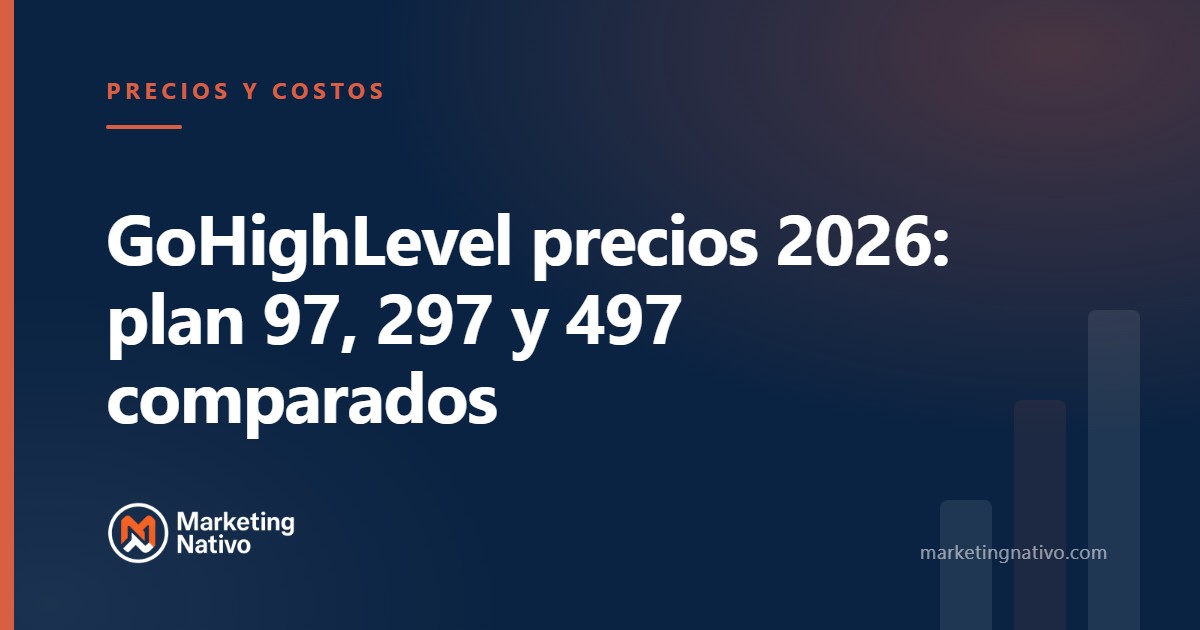 GoHighLevel precios 2026: plan 97, 297 y 497 comparados