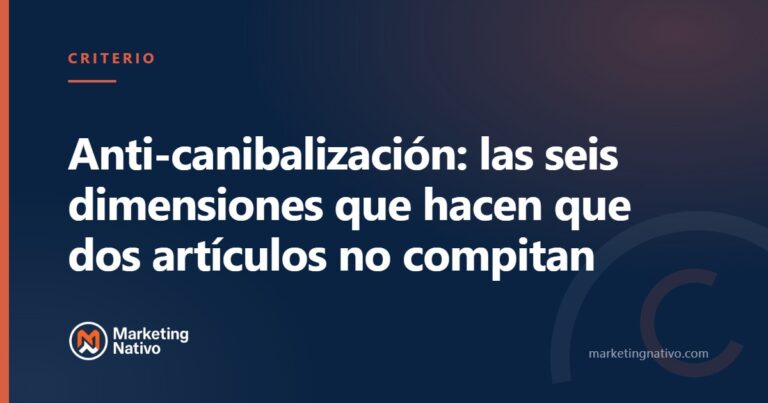 Anti-canibalización: las seis dimensiones que hacen que dos artículos no compitan