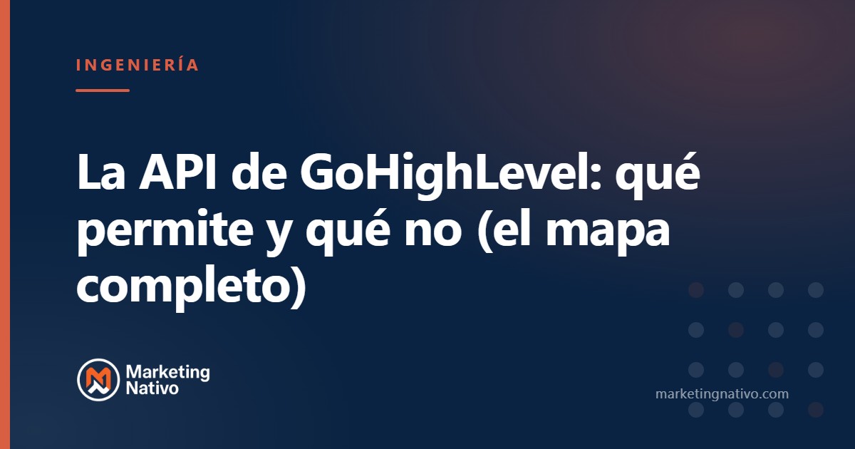 La API de GoHighLevel: qué permite y qué no (el mapa completo)