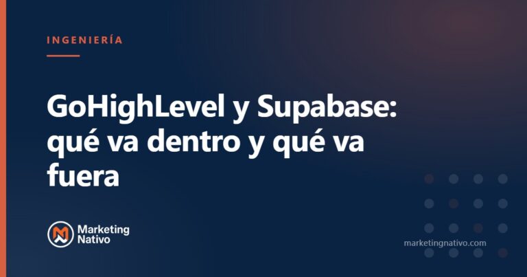 GoHighLevel y Supabase: qué va dentro y qué va fuera