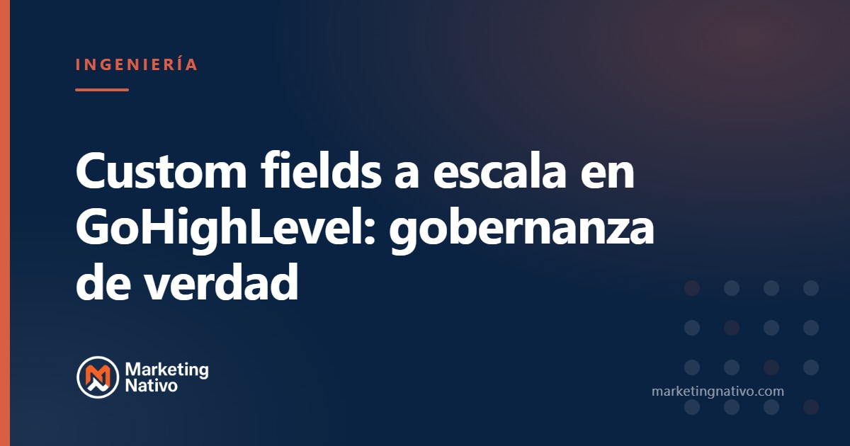 Custom fields a escala en GoHighLevel: gobernanza de verdad