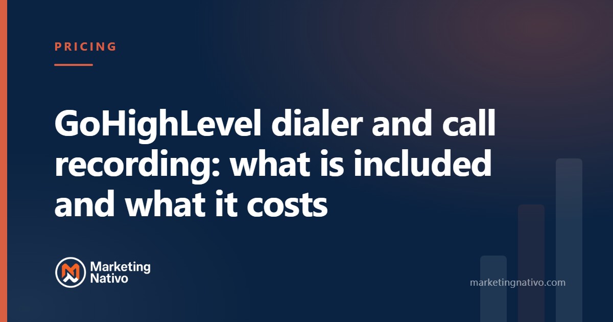 GoHighLevel dialer and call recording: what is included and what it costs