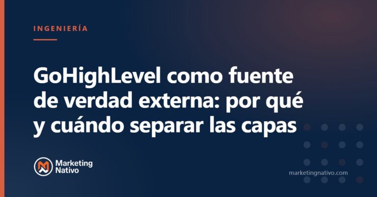 GoHighLevel como fuente de verdad externa: por qué y cuándo separar las capas